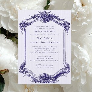 Invitation Élégante et Classe Quinceañera 15 Ans Fête d'anniv