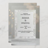 Invitation élégante et classe, sur fond gris (Devant / Derrière)