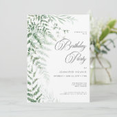 Invitation Elégante et délicieuse nature Ferns Anniversaire (Debout devant)