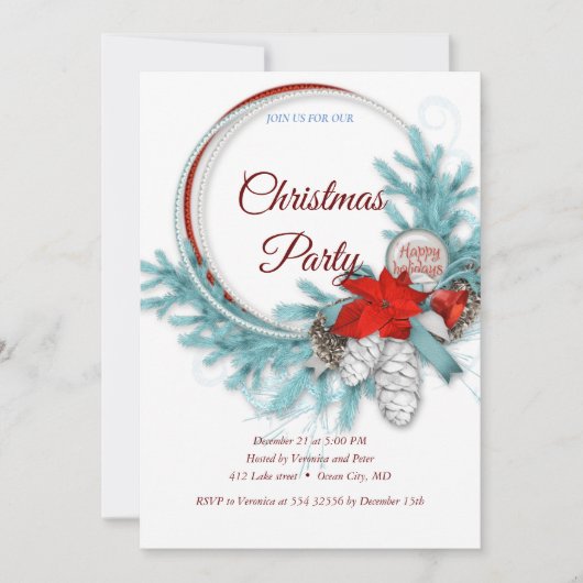 Invitation élégante et douce pour Noël (Devant)
