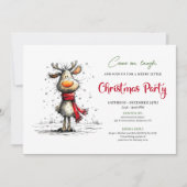 Invitation élégante et drôle de fête de Noël avec  (Devant)