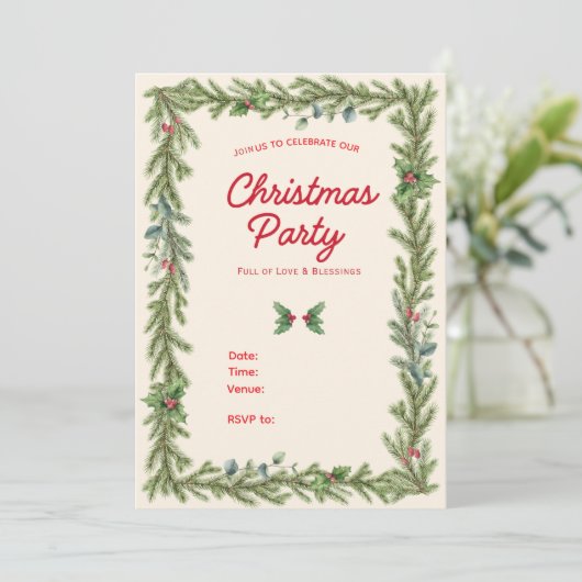 Invitation élégante et éditable pour une fête de N (Debout devant)