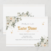 Invitation élégante et florale pure pour le dîner  (Devant / Derrière)