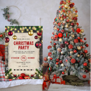 Invitation élégante et formelle de fête de Noël