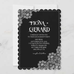 Invitation élégante et glamour de fiançailles avec