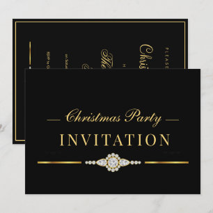 Invitation élégante et glamour dorée pour une fête