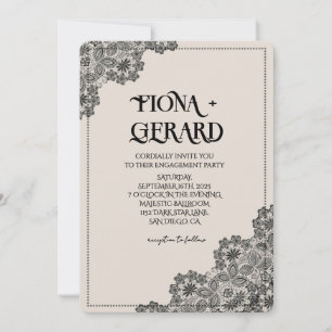 Invitation élégante et glamour en dentelle pour la