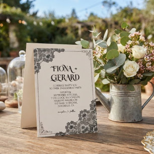 Invitation élégante et glamour en dentelle pour la