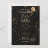 Invitation élégante et gothique pour une soirée Ha (Devant)