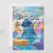 Invitation élégante et mignonne pour une fête au b (Devant)