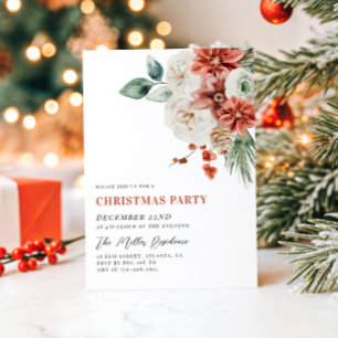 Invitation élégante et minimaliste de fête de Noël
