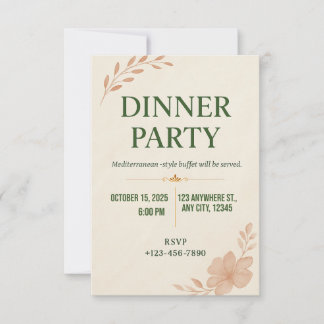 Invitation élégante et minimaliste pour une soirée