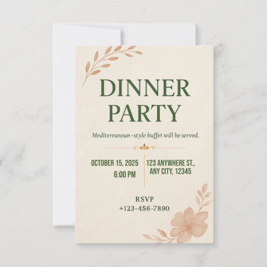 Invitation élégante et minimaliste pour une soirée (Devant)