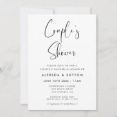 Invitation Elégante et moderne douche Couple Noir et Blanc (Devant)