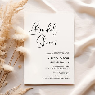 Invitation Elégante et moderne douche nuptiale noire et blanc