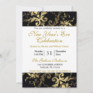 Invitation élégante et moderne pour le réveillon d