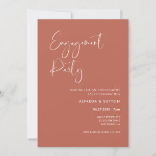 Invitation Elégante et moderne Red Clay Engagement