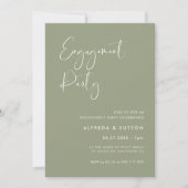 Invitation Elégante et moderne Sage green Engagement party (Devant)