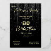 Invitation élégante et noire pour la fête de l'Aïd (Recto)