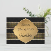 Invitation Elégante et retrouvailles d'or et de noir (Debout devant)