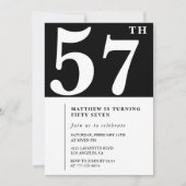 Invitation élégante et simple pour 57e anniversair (Devant)