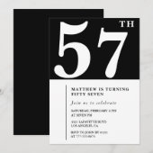 Invitation élégante et simple pour 57e anniversair (Devant / Derrière)