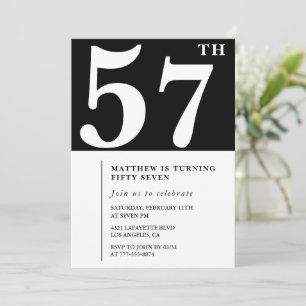 Invitation élégante et simple pour 57e anniversair