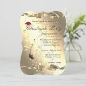 Invitation Élégante, étincelle, verre, fête de Noël (Debout devant)