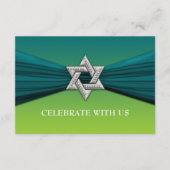 Invitation Élégante étoile Bat mitzvah Turquoise sur n'import (Devant)