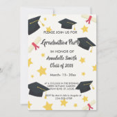 Invitation élégante étoile chic Graduation (Devant)