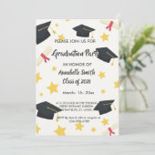 Invitation élégante étoile chic Graduation (Debout devant)