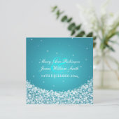 Invitation Élégante étoile de mariage Sparkle Blue (Debout devant)