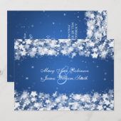 Invitation Élégante Étoile de Réception Brillante Bleue (Devant / Derrière)