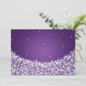 Invitation Élégante Étoile De Réception Étincelante Violet (Debout devant)