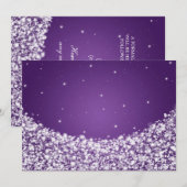 Invitation Élégante Étoile De Réception Étincelante Violet (Devant / Derrière)