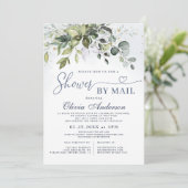 Invitation Elégante Eucalyptus Fête des mariées virtuelle Ver (Debout devant)