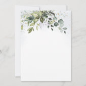 Invitation Elégante Eucalyptus Fête des mariées virtuelle Ver (Dos)