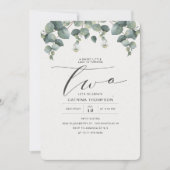 Invitation Elégante Eucalyptus Green 2e fête d'anniversaire (Devant)