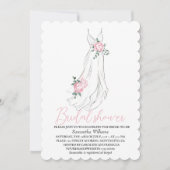 Invitation Elégante Eucalyptus Peonies Fête des mariées flora (Devant)
