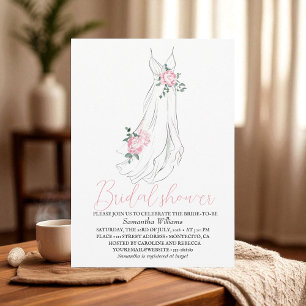 Invitation Elégante Eucalyptus Peonies Fête des mariées flora