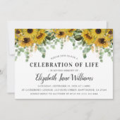 Invitation Elégante Eucalyptus & Tournesol Célébration de la (Devant)