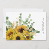 Invitation Elégante Eucalyptus & Tournesol Célébration de la (Dos)