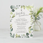Invitation Elégante Eucalyptus Verdure Première Communion Sai (Debout devant)
