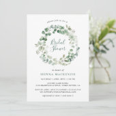 Invitation Élégante Eucalyptus Wreath Bridal Showe (Debout devant)