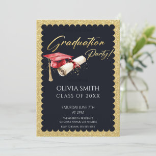 Invitation Élégante Faux Gold Foil