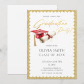 Invitation Élégante Faux Gold Foil (Devant / Derrière)