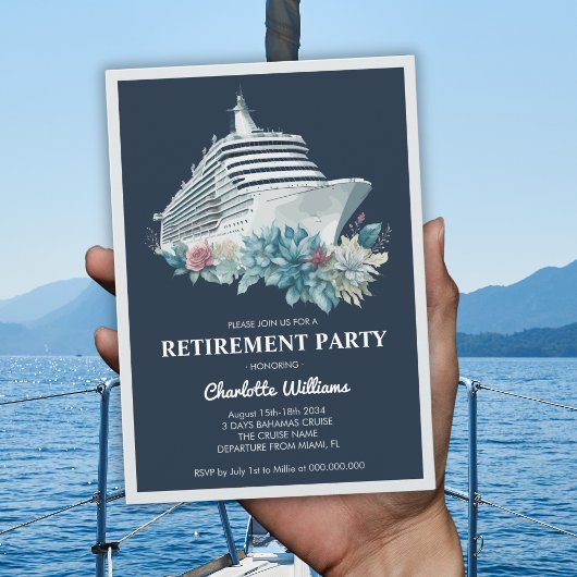 Invitation Élégante femme Parti de retraite bateau de croisiè