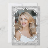 Invitation Elégante Femme Silver Photo 50e anniversaire (Dos)
