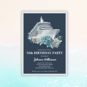 Invitation Elégante Femmes 50e anniversaire de croisière bate