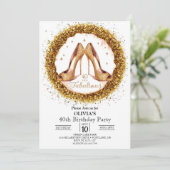 Invitation Elégante femmes Digital Gold 40e anniversaire (Debout devant)